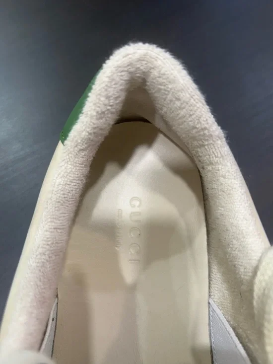 Gucci Beige, Green & Gold GG Canvas Sneakers - Picture 6 of 11